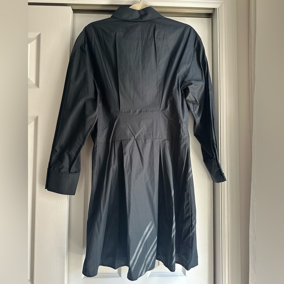 Abercrombie & Fitch Black Poplin ShirtDress, size M Tall - Picture 8 of 12